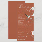 Terracotta Chinoiserie Hochzeit Dankeschön Karte (Vorne/Hinten)