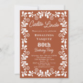 Terracotta Cielito Lindo mexikanisch 80. Geburtsta Einladung (Vorderseite)