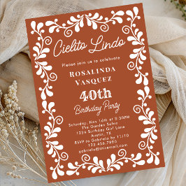 Terracotta Cielito Lindo Mexikanischer 40. Geburts Einladung