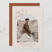 Terracotta Class of 2025 Arch Foto Abschluss Einladung (Vorne/Hinten)