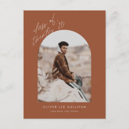 Terracotta Class of 2025 Arch Foto Abschluss Einladungspostkarte