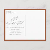 Terracotta Class of 2025 Arch Foto Abschluss Einladungspostkarte (Rückseite)