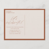 Terracotta Class of 2025 Arch Foto Abschluss Einladungspostkarte (Rückseite)