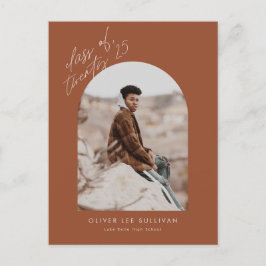 Terracotta Class of 2025 Arch Foto Abschluss Einladungspostkarte