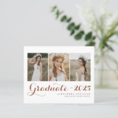 Terracotta Class of 2025 Foto Collage Abschluss (Stehend Vorderseite)