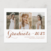 Terracotta Class of 2025 Foto Collage Abschluss (Vorderseite)