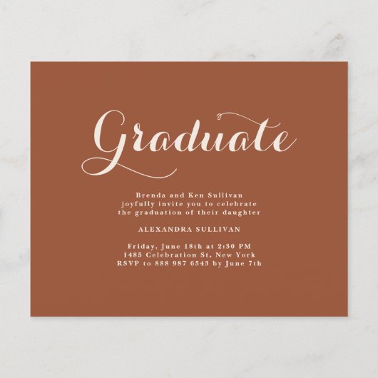 Terracotta Class of 2025 Foto Collage Abschluss (Rückseite)