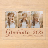 Terracotta Class of 2025 Foto Collage Abschluss Acryleinladungen (Vorderseite)