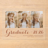 Terracotta Class of 2025 Foto Collage Abschluss Acryleinladungen (Vorderseite)