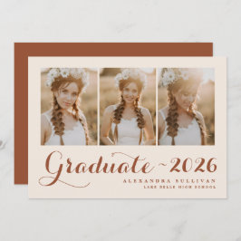 Terracotta Class of 2025 Foto Collage Abschluss Ankündigung