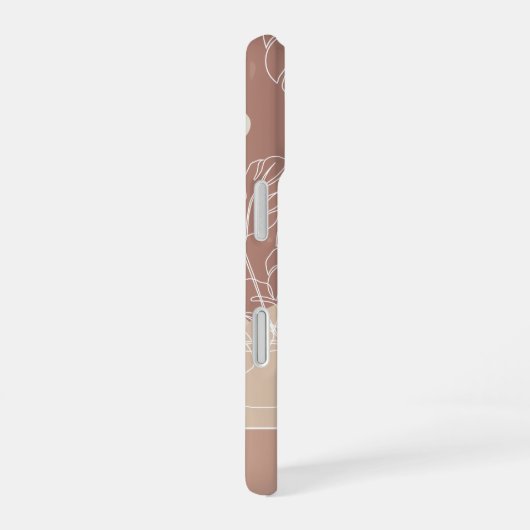 Terracotta Clay Boho Tropical Monstero Leaf iPhone 16 Hülle (Rechte Seite)