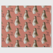 Terracotta Clay & Custom Birthday text and Foto - Geschenkpapier (Flach)