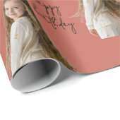 Terracotta Clay & Custom Birthday text and Foto - Geschenkpapier (Rolleneckpunkt)