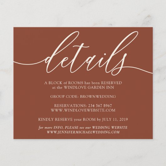Terracotta Clean Details Einfaches Hochzeitbudget Flyer (Vorne)