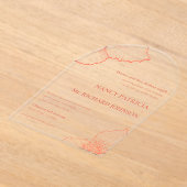 Terracotta Clematis Kunst, Dichtung und 🌸 Hochzei Acryleinladungen (Ablage )