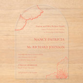 Terracotta Clematis Kunst, Dichtung und 🌸 Hochzei Acryleinladungen (Vorderseite)