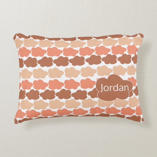 Terracotta Cloud Design für natürliches Kinderzimm Dekokissen (Vorderseite)