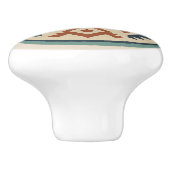 Terracotta Cobalt Diamond Zapotec Keramik Knob Keramikknauf (Seitenansicht)