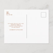 Terracotta Contemporary Monogram Save the Date Postkarte (Rückseite)