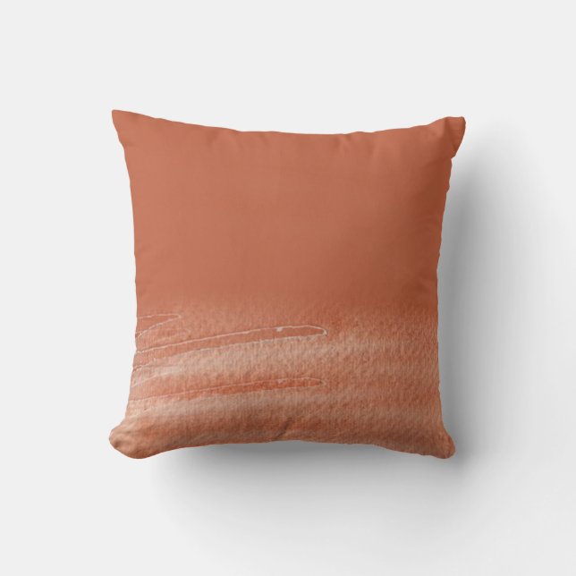 Terracotta Coral Abstrakt Kissen (Vorderseite)