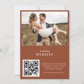 Terracotta Coriander Boho Foto QR Code Wedding Einladung (Rückseite)
