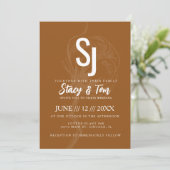 Terracotta Cotton Blume Botanische Hochzeit Einladung (Stehend Vorderseite)