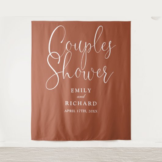 Terracotta Couples Polterabend Foto Hintergrund Wandteppich (Vorderseite)