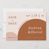 Terracotta & Cream Abstrakt Boho Geometric Arches Save The Date (Vorderseite)