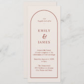 Terracotta & Cream Arch Minimalistisch Einladung (Vorne/Hinten)