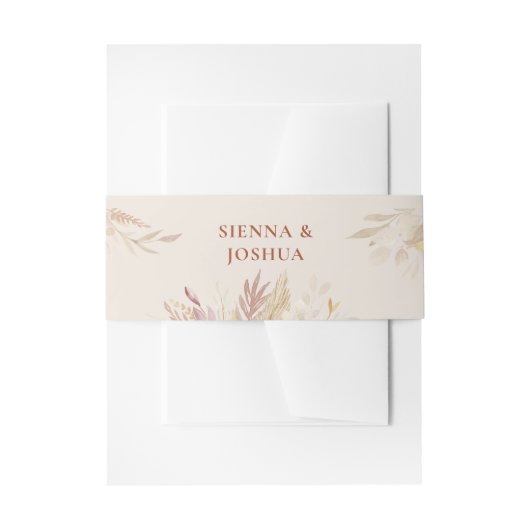 Terracotta Cream Botanical Folies Personalisiert Einladungsbanderole (Vorderseite Beispiel)