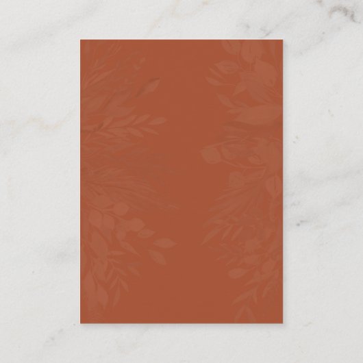 Terracotta Cream Botanical Online UAWG QR Code Begleitkarte (Rückseite)