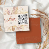 Terracotta Cream Botanical Online UAWG QR Code Begleitkarte