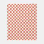 Terracotta Cream Checkered Pattern Fleecedecke (Vorderseite)