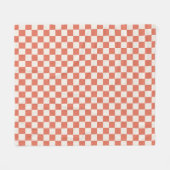 Terracotta Cream Checkered Pattern Fleecedecke (Vorderseite (Horizontal))