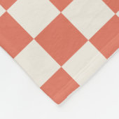 Terracotta Cream Checkered Pattern Fleecedecke (Ecke)