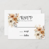 Terracotta Cream Florals Wedding RSVP Karte (Vorne/Hinten)
