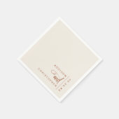 Terracotta Cream Moderne Minimalistische Hochzeit Serviette (Ecke)