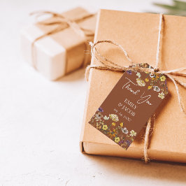 Terracotta & Cream Wildblume Boho Wedding Geschenkanhänger