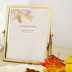 Terracotta Creme Botanisches Blattwerk Poster