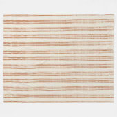 Terracotta Creme Moderner Minimalistischer Streife Fleecedecke (Vorderseite (Horizontal))