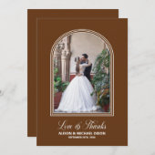 Terracotta Custom Foto Wedding Dankeskarte (Vorne/Hinten)