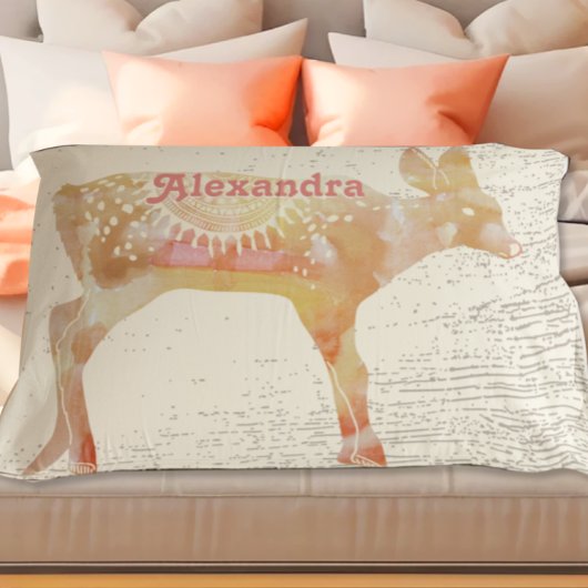 Terracotta Custom Girl Room Fawn Deer Woodgrain Kissenbezug