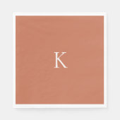 Terracotta Custom Initial Luncheon Napkins Serviette (Vorderseite)