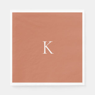 Terracotta Custom Initial Luncheon Napkins Serviette