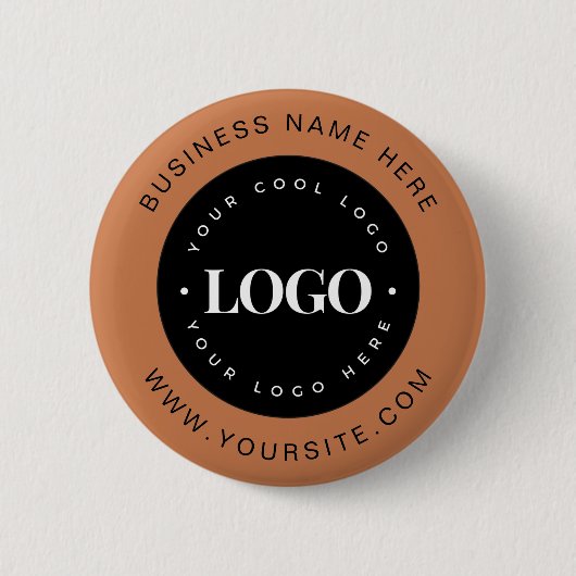 Terracotta Custom Logo Text Business Corporate Button (Vorderseite)
