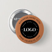 Terracotta Custom Logo Text Business Corporate Button (Vorne & Hinten)