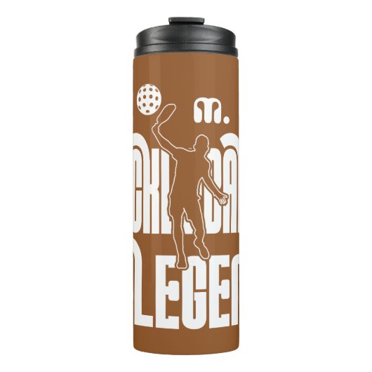 Terracotta Custom Monogram Pickleball Legende Thermosbecher (Vorderseite)