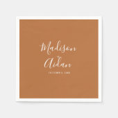 Terracotta Custom Wedding Cocktail Serviette (Vorderseite)