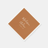 Terracotta Custom Wedding Cocktail Serviette (Ecke)