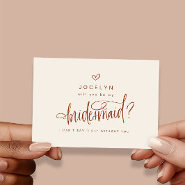 Terracotta Custom werden Sie meine Bridesmaid Card RSVP Karte